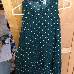 Dark green polka dot dress